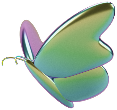Holographic Chrome Decorative Butterfly