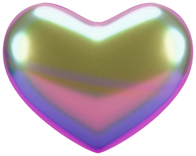 Holographic Chrome Decorative Heart