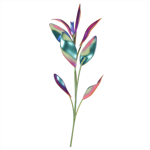 Holographic Chrome Leaves