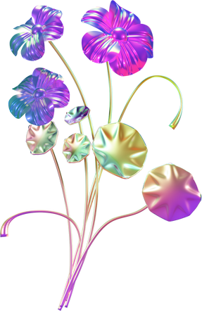 Holographic Chrome Flowers